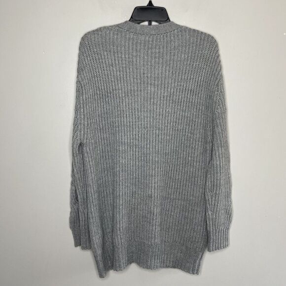 THAKOON Cardigan Womens Large L Gray Braided Cable-Knit Sweater Wool-Blend - Picture 5 of 8